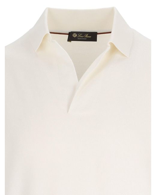 Loro Piana White Basic Polo Shirt for men