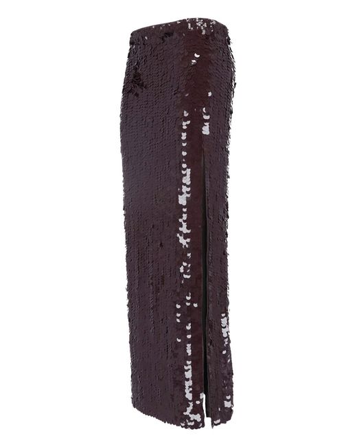 P.A.R.O.S.H. Purple Maxi Skirt With Sequins
