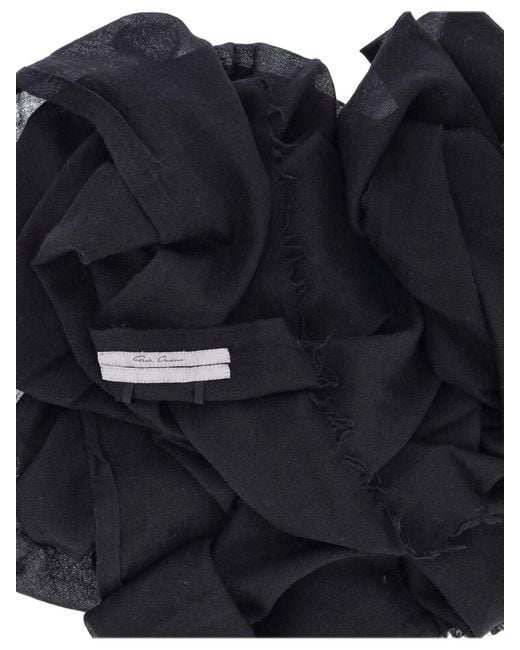 Rick Owens Black Scarf for men