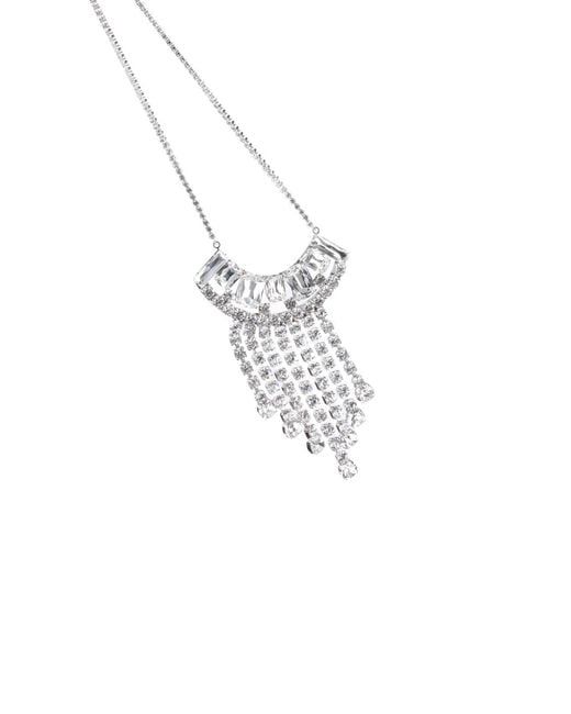 Dries Van Noten White Necklace With Crystals