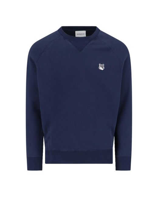 Maison Kitsuné Blue 'grey Fox Head Patch' Sweatshirt for men