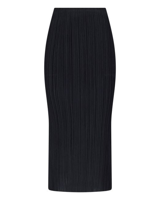 Pleats Please Issey Miyake Black Pleated Midi Skirt