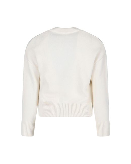 AMI White Cropped Cardigan for men