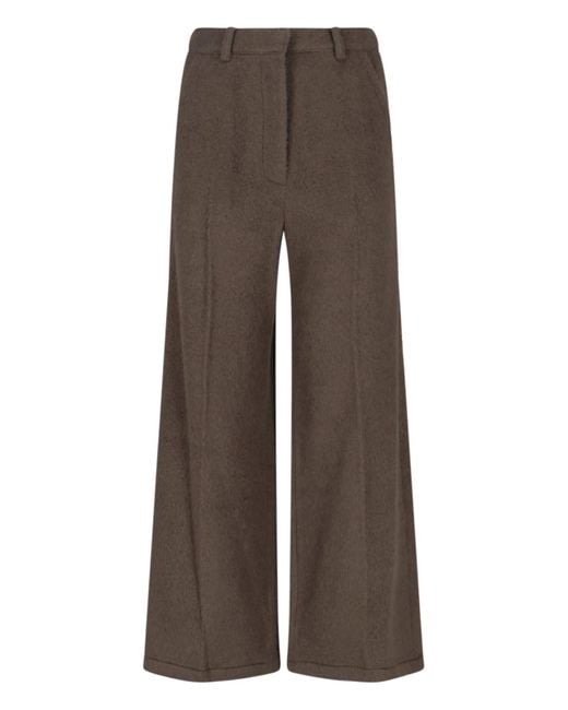 Low Classic Brown Wool And Alpaca Blend Pants