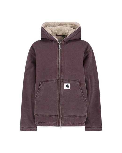 Carhartt Purple Mitch Double-Zip Lambskin Lining Jacket