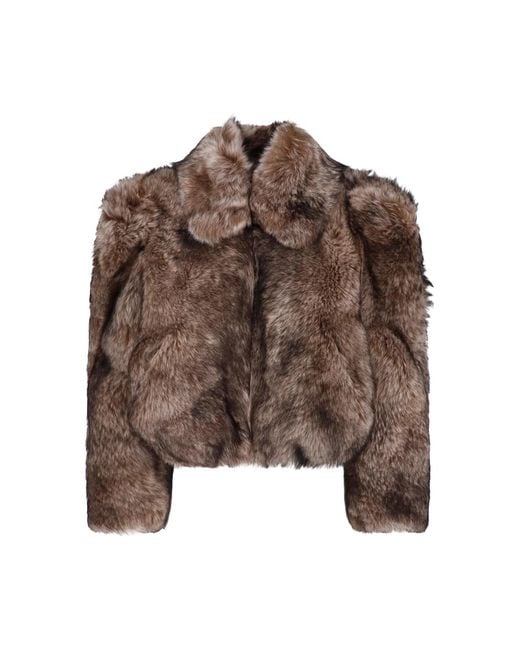 Chloé Brown Shearling Crop Jacket