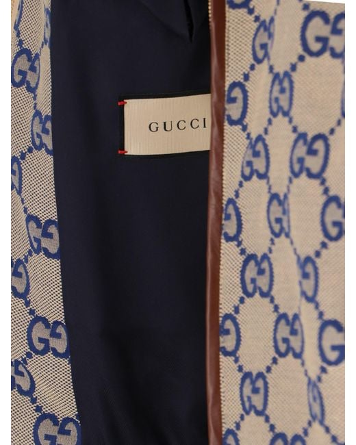 Gucci Gray Cotton Jacquard Blazer for men