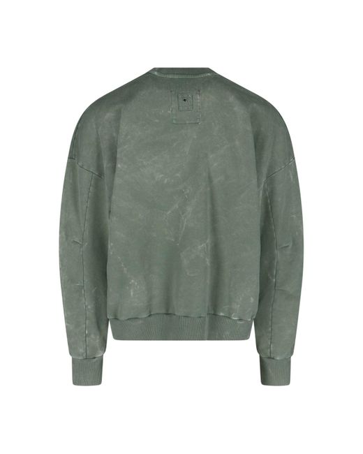 Felpa Girocollo Con Charm di White Sand in Green da Uomo