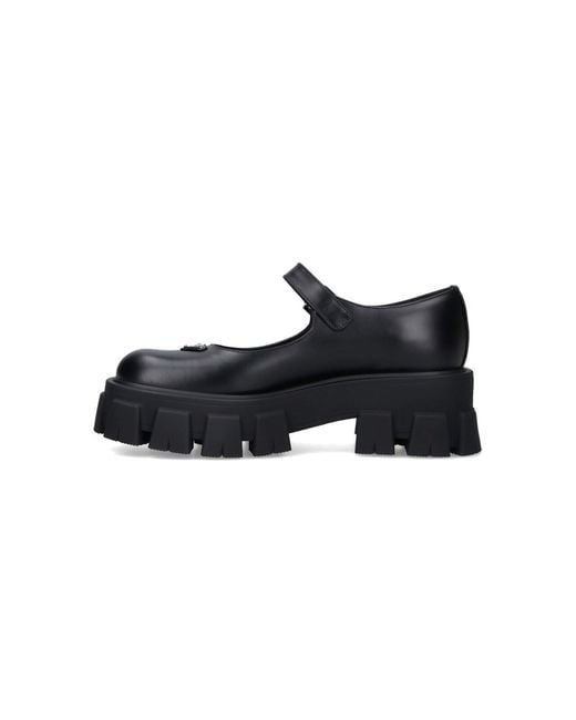 Prada Black "Monolith Mary Jane" Ballet Flats
