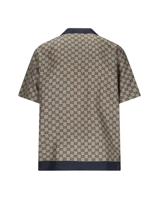 Camicia In Seta di Gucci in Gray da Uomo