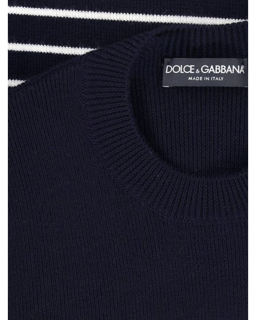 Dolce & Gabbana Blue Virgin Wool Knit Sweater for men