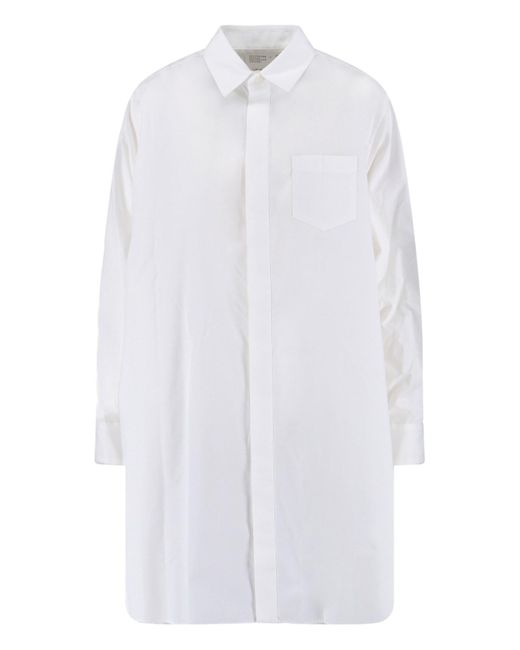 Sacai White Mini Shirt Dress