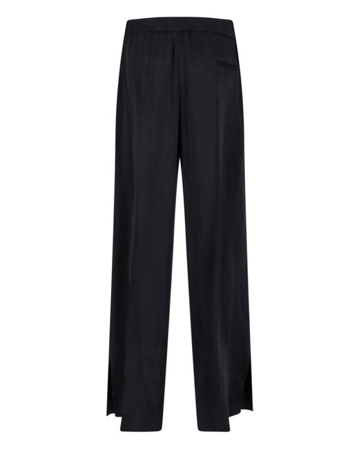 Jil Sander Blue Tailored Wide-Leg Pants With Mid-Rise Waistband