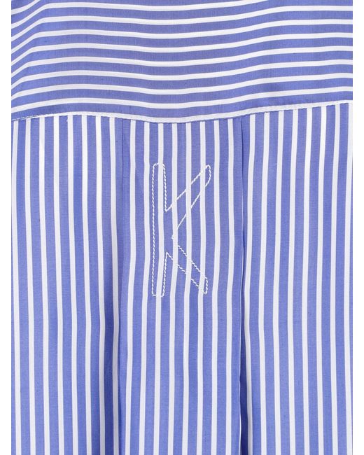 Kiton Blue Silk Striped Classic Collar Shirt