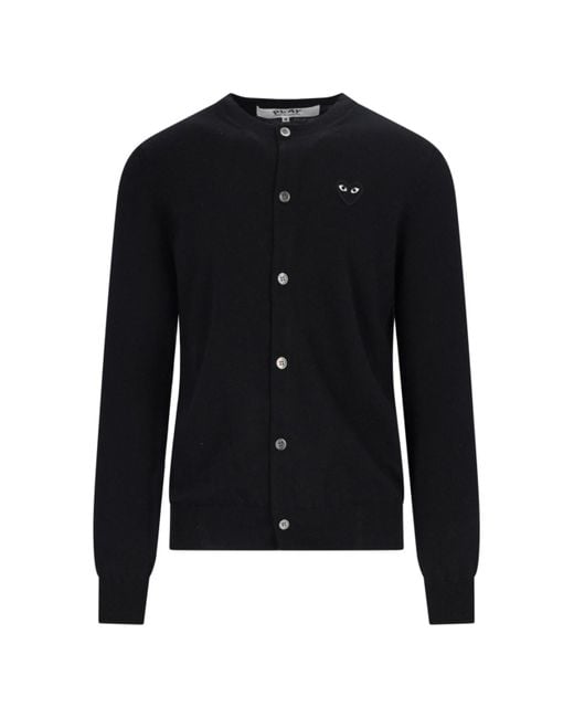 COMME DES GARÇONS PLAY Blue Logo Cardigan