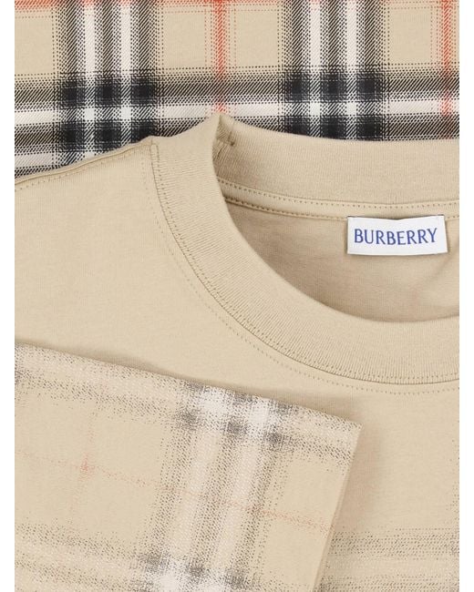 Burberry White Lightweight Check Ribbed T-Shirt for men