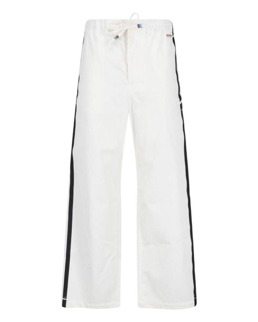 Marni White Sweatpants Dettaglio Riga