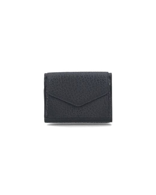 Maison Margiela Black Leather Wallet With Viscose Lining
