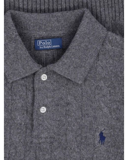 Polo Ralph Lauren Blue Wool And Cashmere Polo