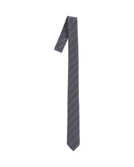 Thom Browne White Wool Tie for men