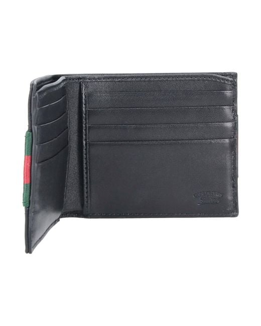 Gucci Black Bi-Fold Wallet "Web Trademark" for men