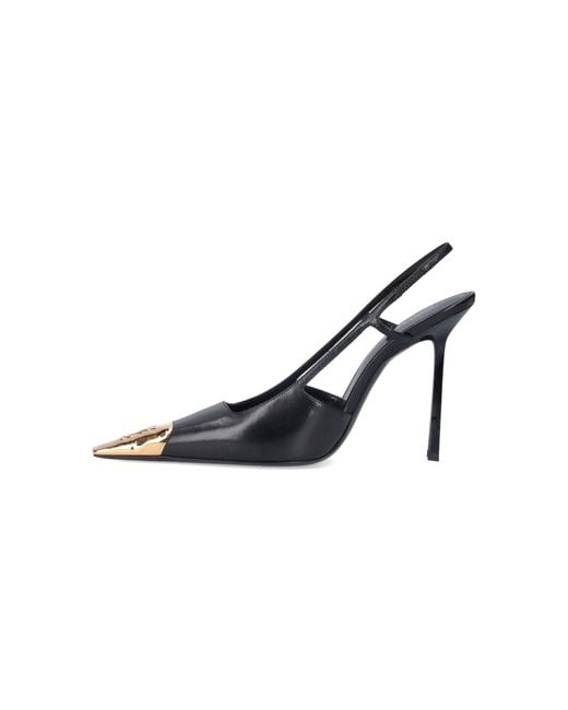 Saint Laurent Black Slingback Pumps "Jeanne"