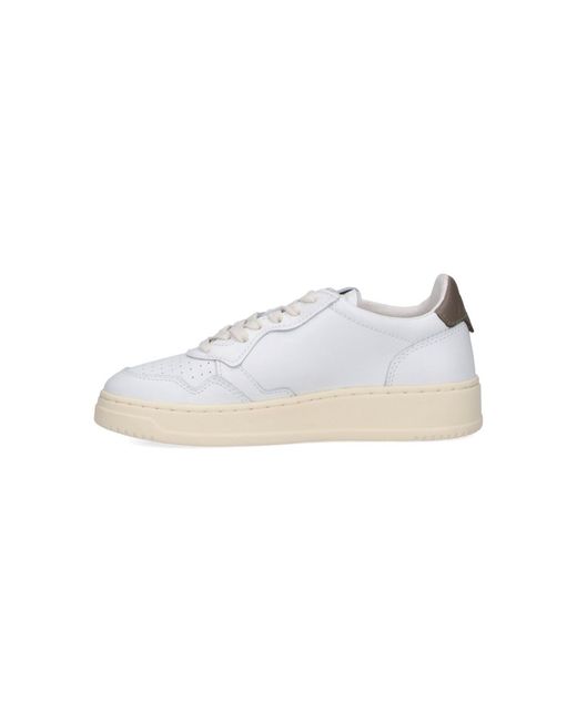 Autry White Leather Low-Top Sneakers