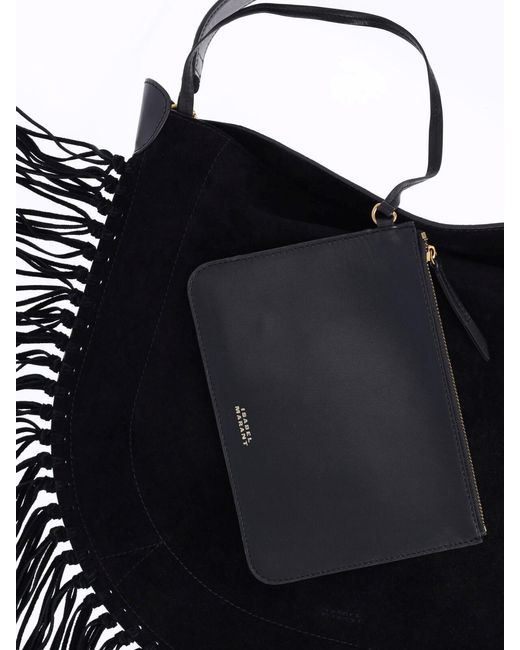 Isabel Marant Black Structured Calf Leather Crossbody Bag