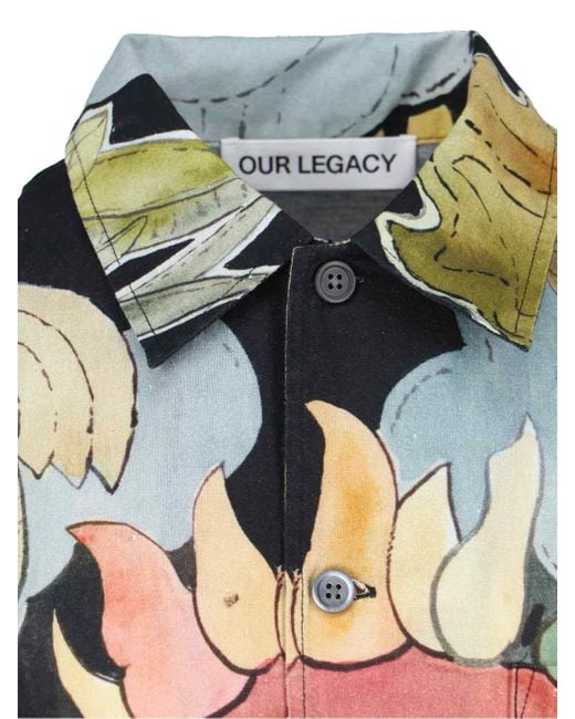 Our Legacy Gray Solar Power" Printed Shirt for men