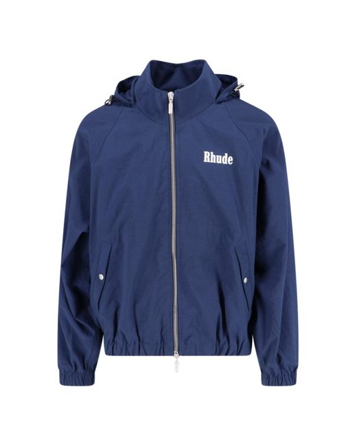 Rhude Blue 'palm Logo Windbreaker' Jacket for men