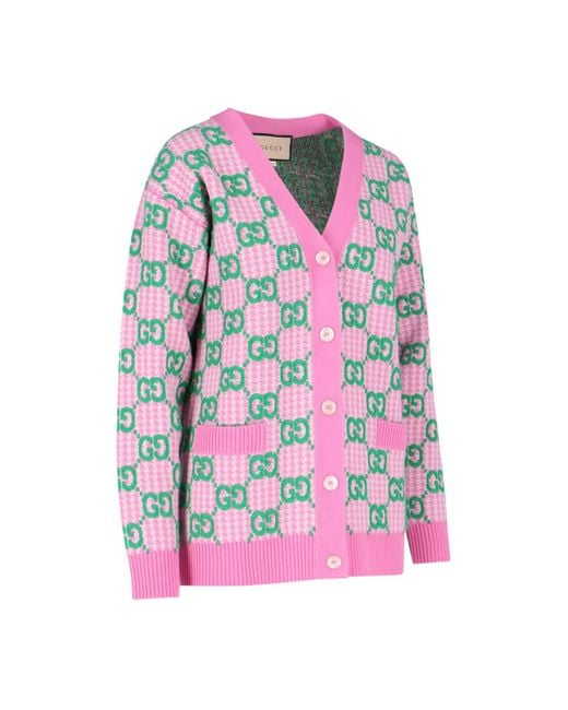 Gucci Gg Cardigan in Pink Lyst