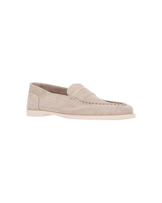 John Lobb White Flat Shoes Leather for men