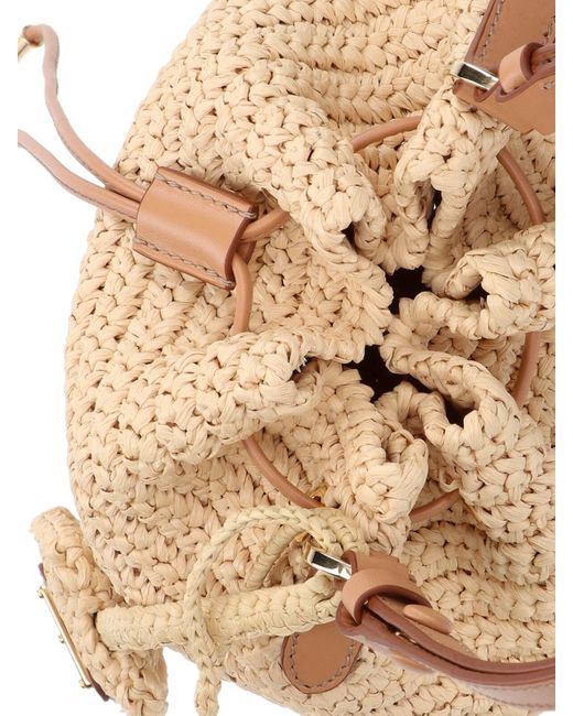 Prada Natural Crochet Bucket Bag