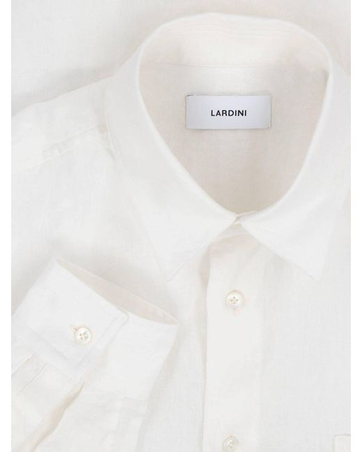 Lardini White Linen Shirt for men