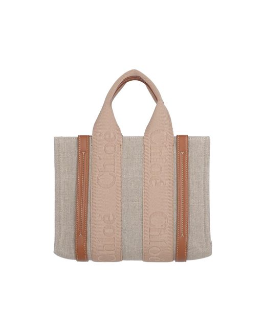 Chloé Natural 'woody' Small Tote Bag