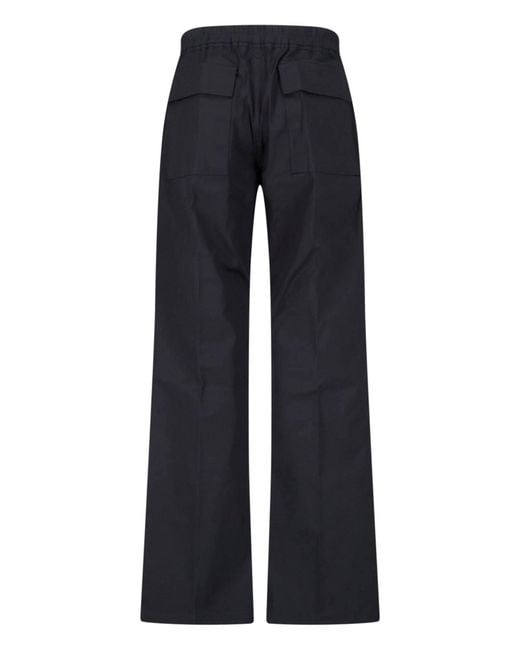 Rick Owens Blue Wide Cotton Pants for men