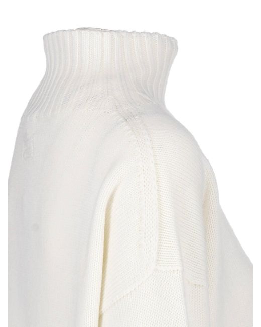 Drumohr White Merino Wool Sweater