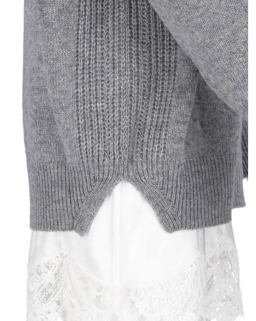 Ermanno Scervino Gray 100% Cashmere Knit Dress
