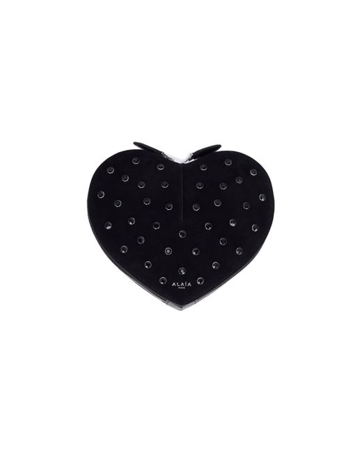 Borsa Tracolla Con Strass "Le Caur" di Alaïa in Black