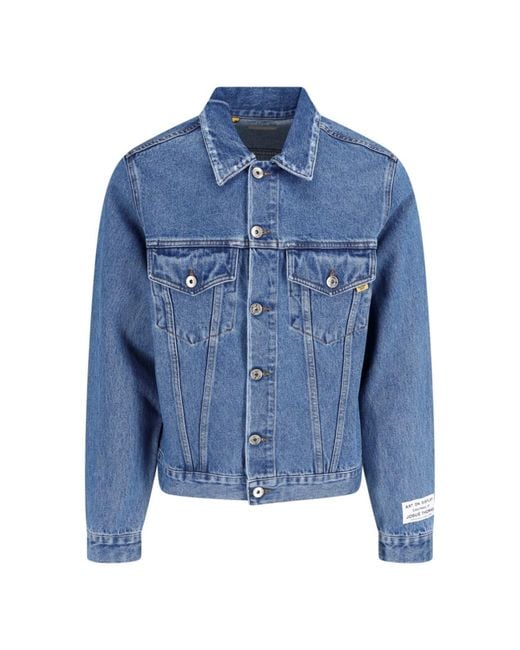 GALLERY DEPT. Blue Worn-Wash Logo Denim Jacket for men