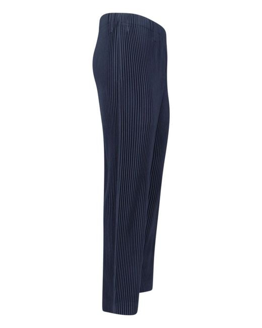 HOMME PLISSÉ Blue Pleated Trousers for men