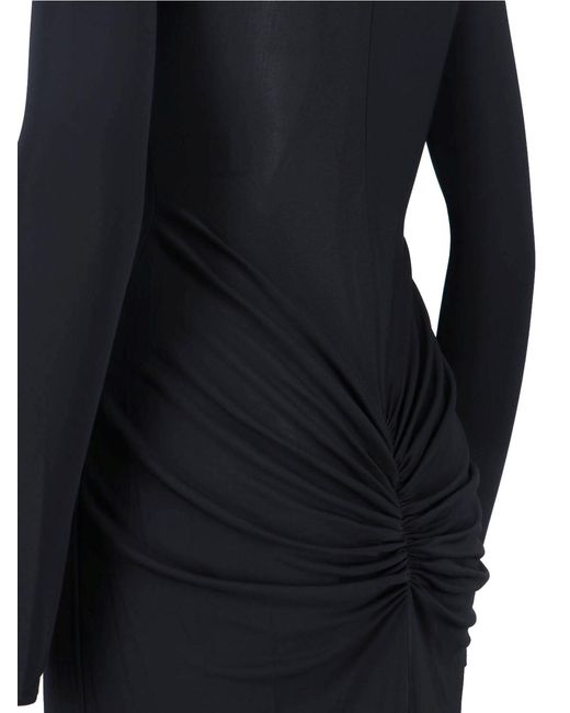 Alaïa Blue Draped Maxi Dress