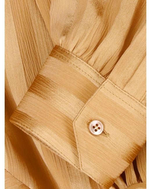 Saint Laurent Natural Lavalier Silk Shirt