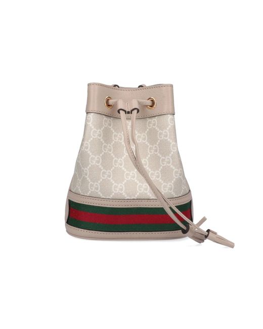Gucci Natural Gg 'ophidia' Mini Bucket Bag