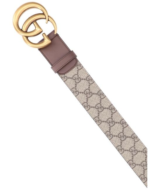 Gucci White 'Gg' Pattern Belt