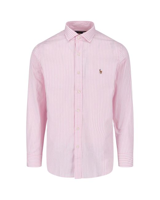 Polo Ralph Lauren Pink Striped Shirt for men