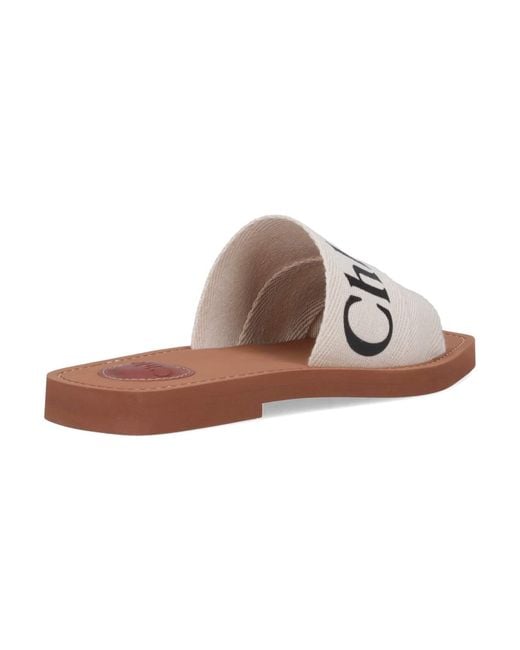 Chloé White Sandals Upper: Linen