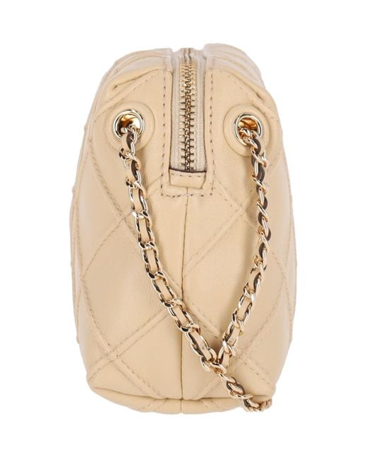 Tory Burch White Lamb Leather Mini Crossbody Bag