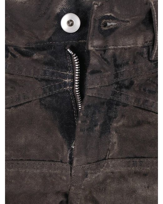 Rick Owens Gray Denim Shorts