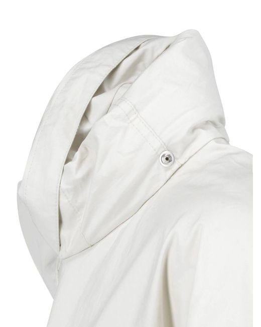 Lemaire White Short Ventile Cotton Parka Jacket for men